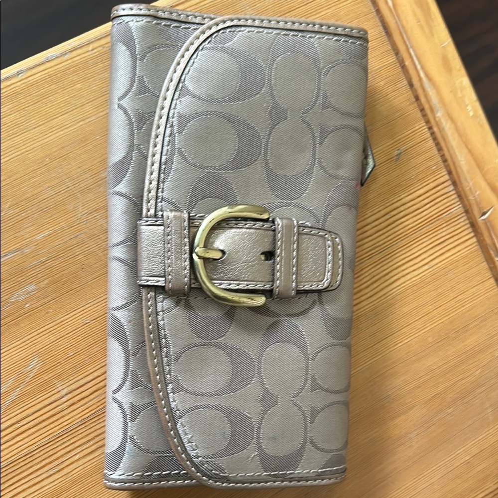 Coach Gold-Tone Buckle Wallet